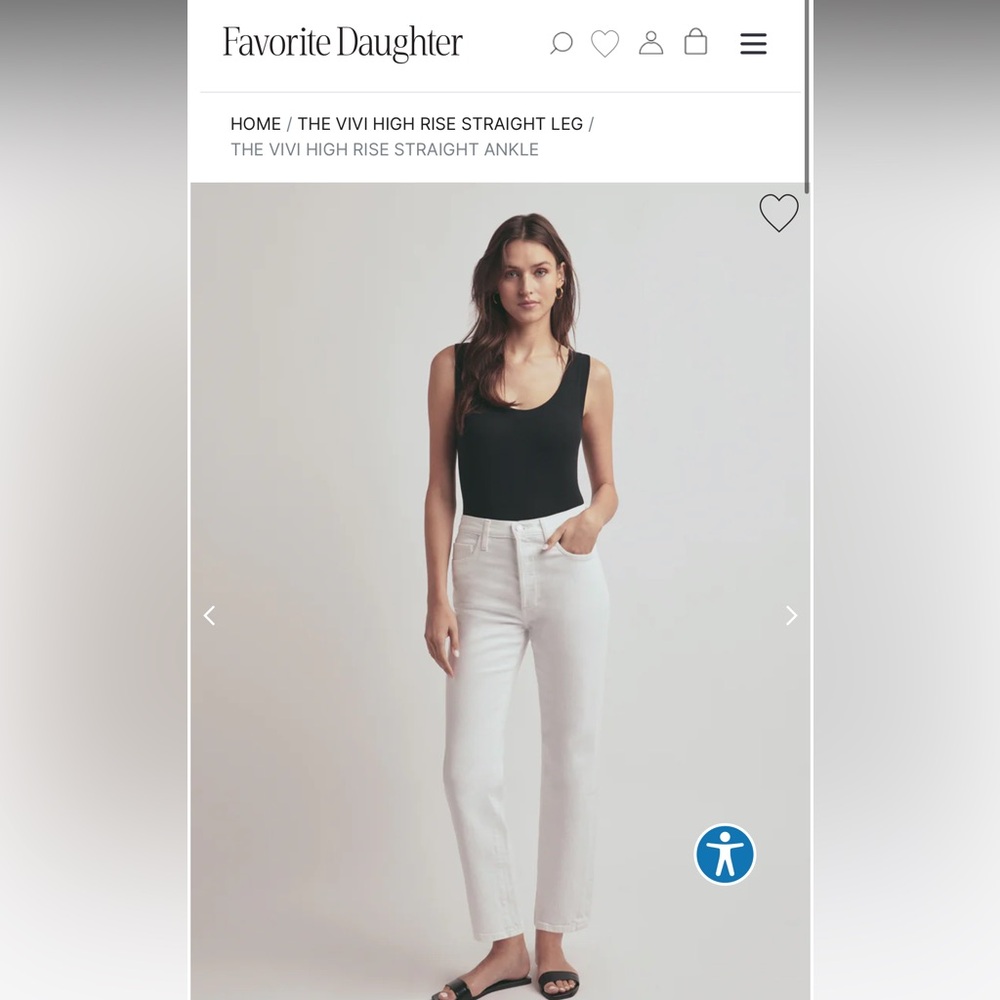 Favorite Daughter White Straight Leg Jeans - The Vibi High Rise Straight Leg NWT